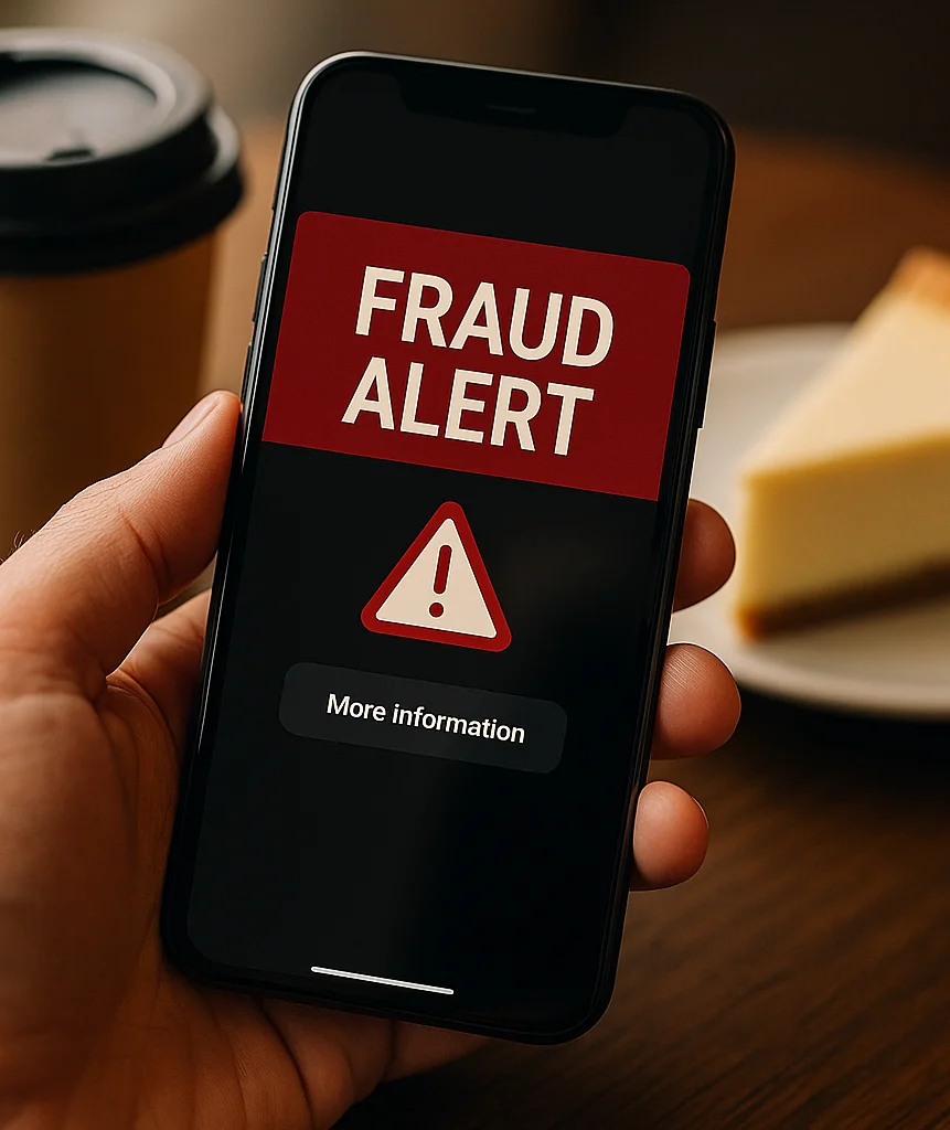 Fraud alert on phone